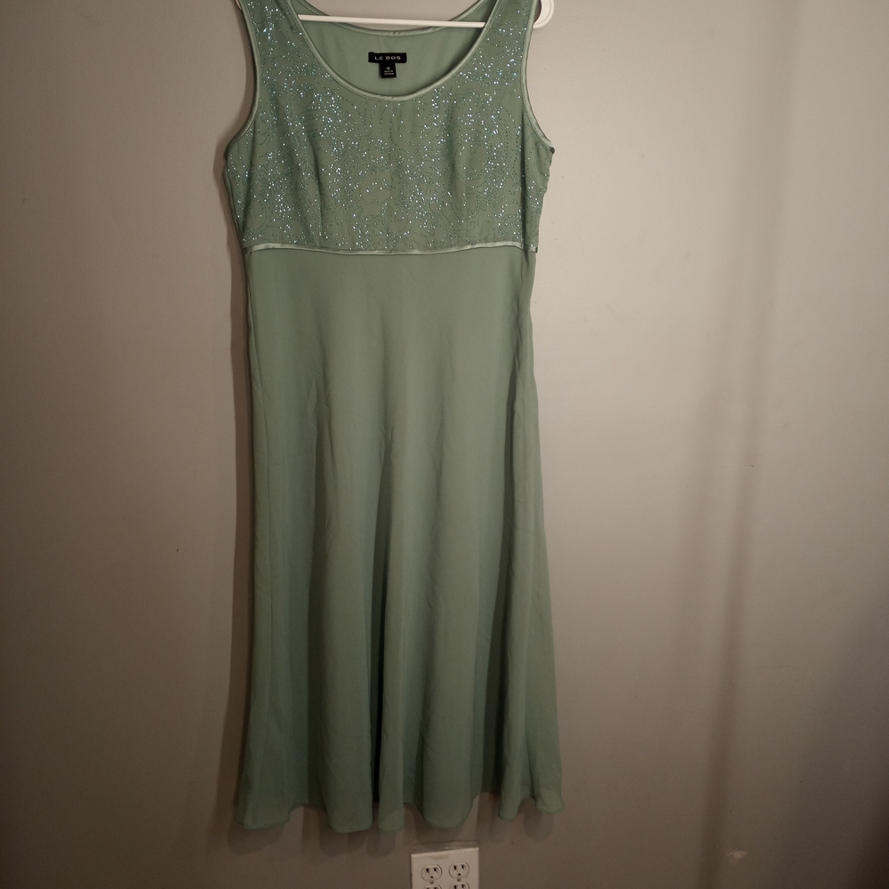 LE BOS Elegant Women's Light Green Dress Suit Size 10 - Picture 2 of 16